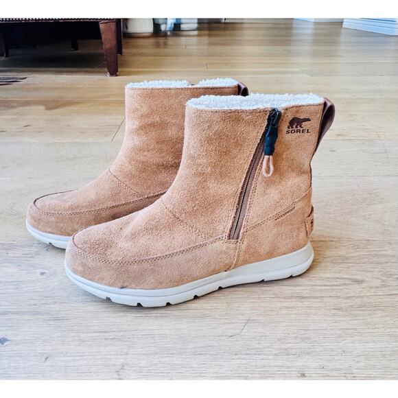 Sorel Explorer Winter Boots Sz 7.5 Women’s Waterproof Suede Tan Boot Camel NWOT - Picture 8 of 10